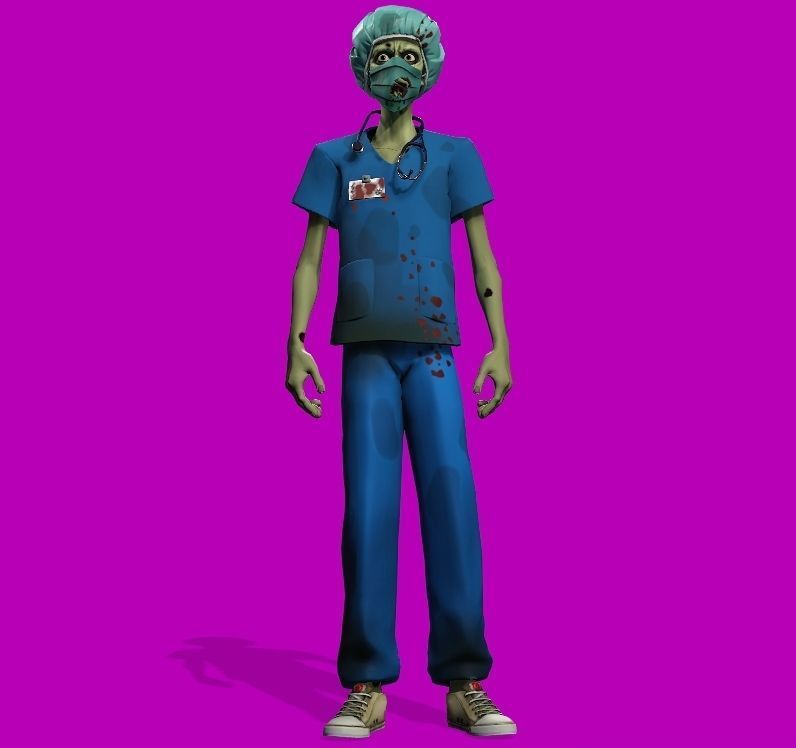 stylized zombie michael Low-poly 3D model_3