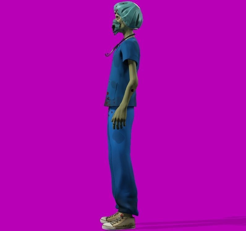 stylized zombie michael Low-poly 3D model_2