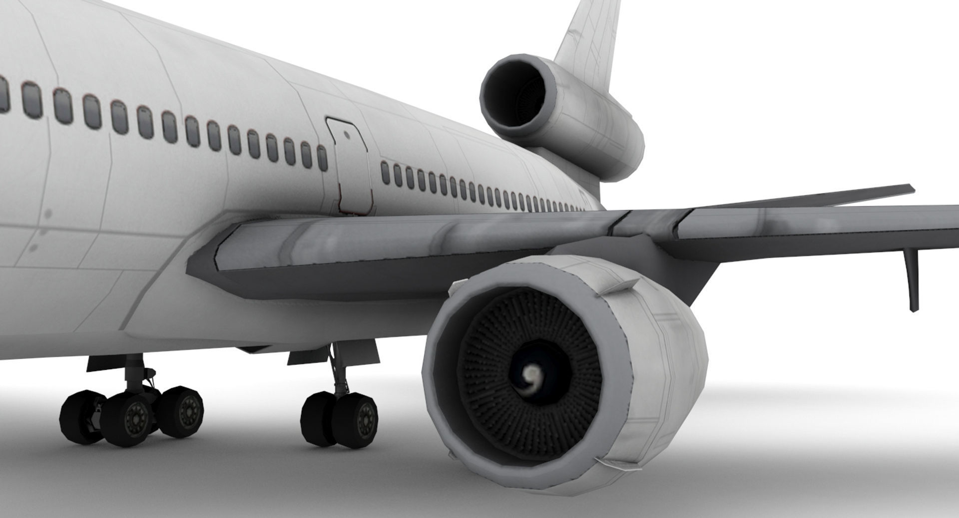 Douglas DC-10 Low-poly 3D model_6