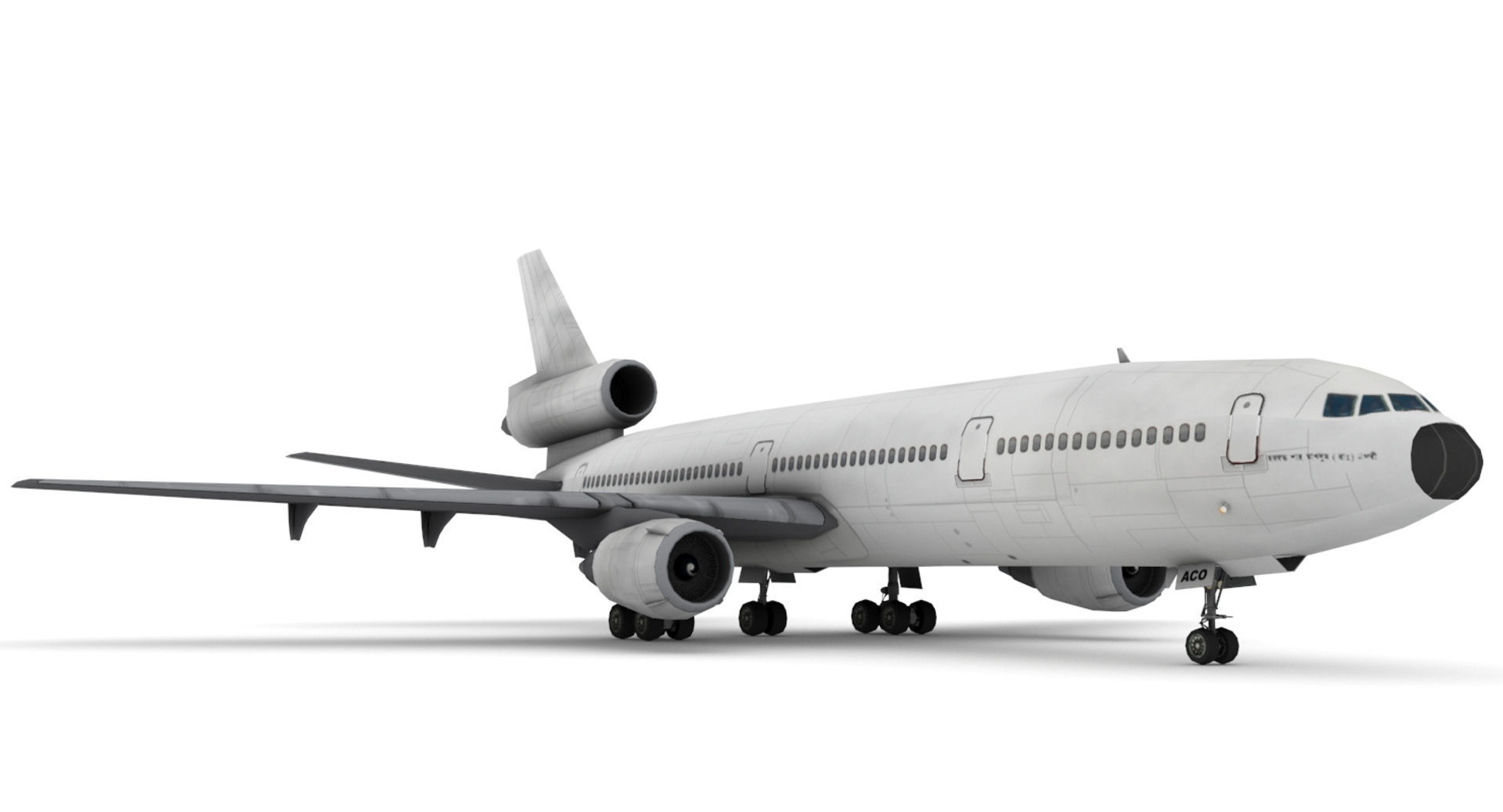 Douglas DC-10 Low-poly 3D model_3