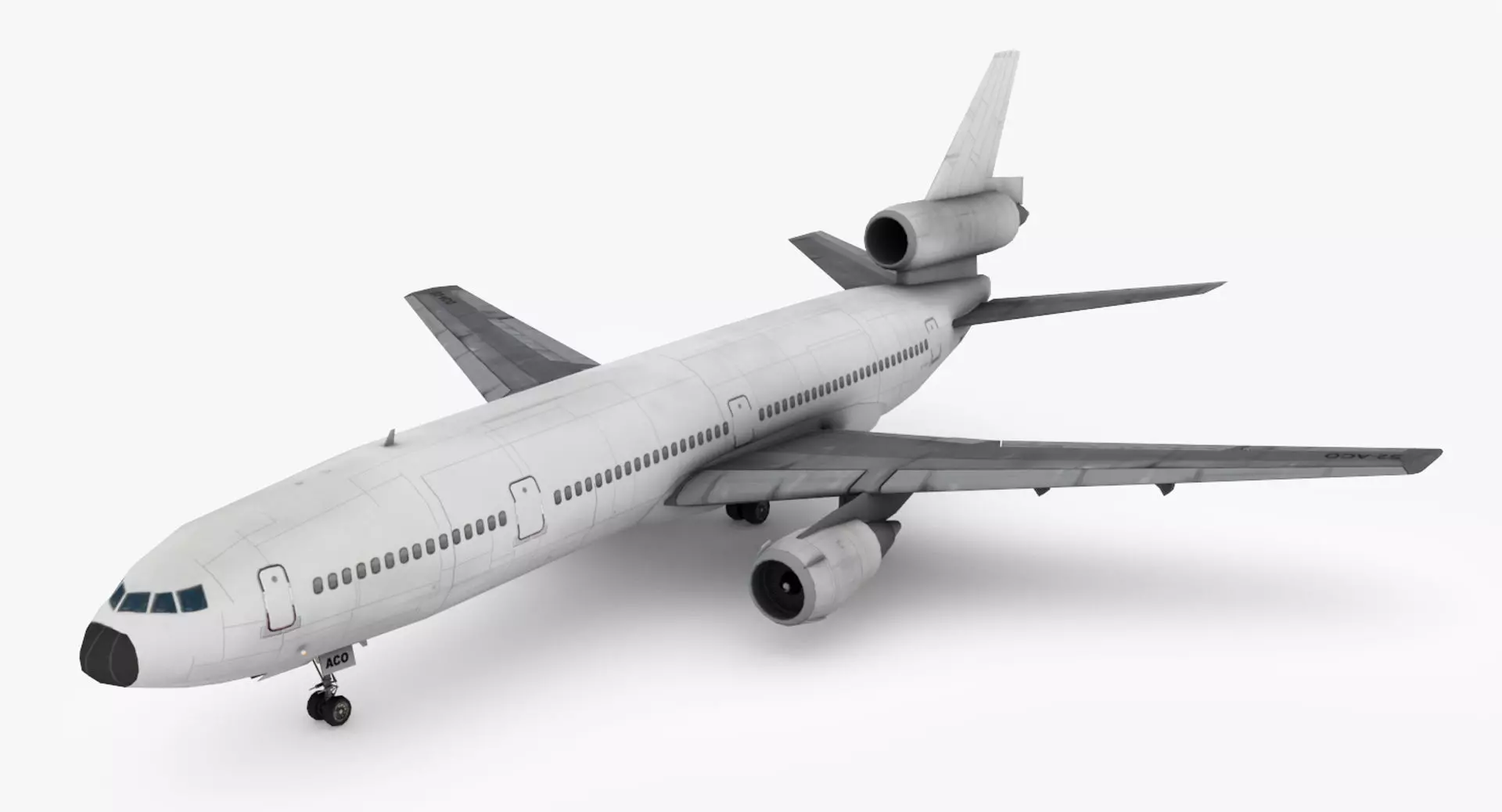 Douglas DC-10 Low-poly 3D model_0
