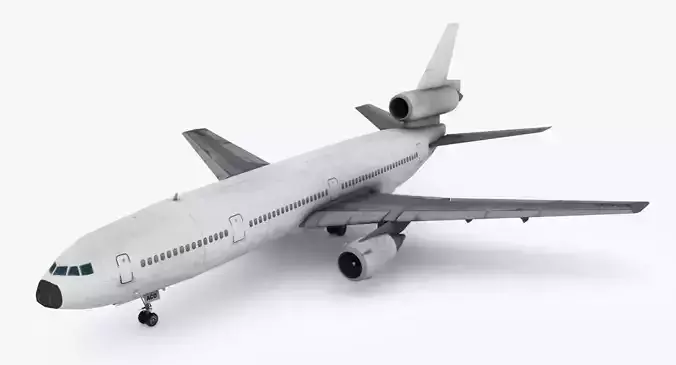 Douglas DC-10 Low-poly 3D model
