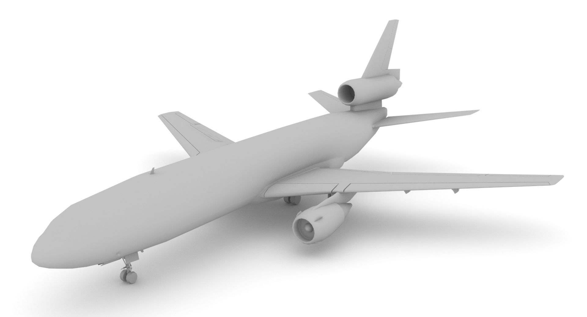 Douglas DC-10 Low-poly 3D model_10