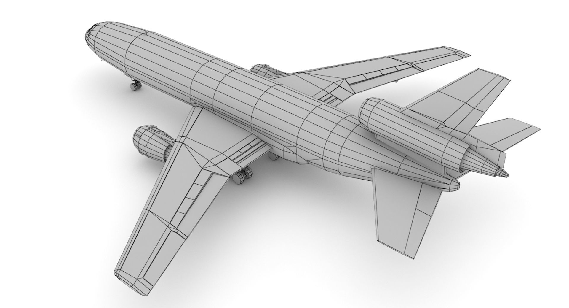 Douglas DC-10 Low-poly 3D model_14