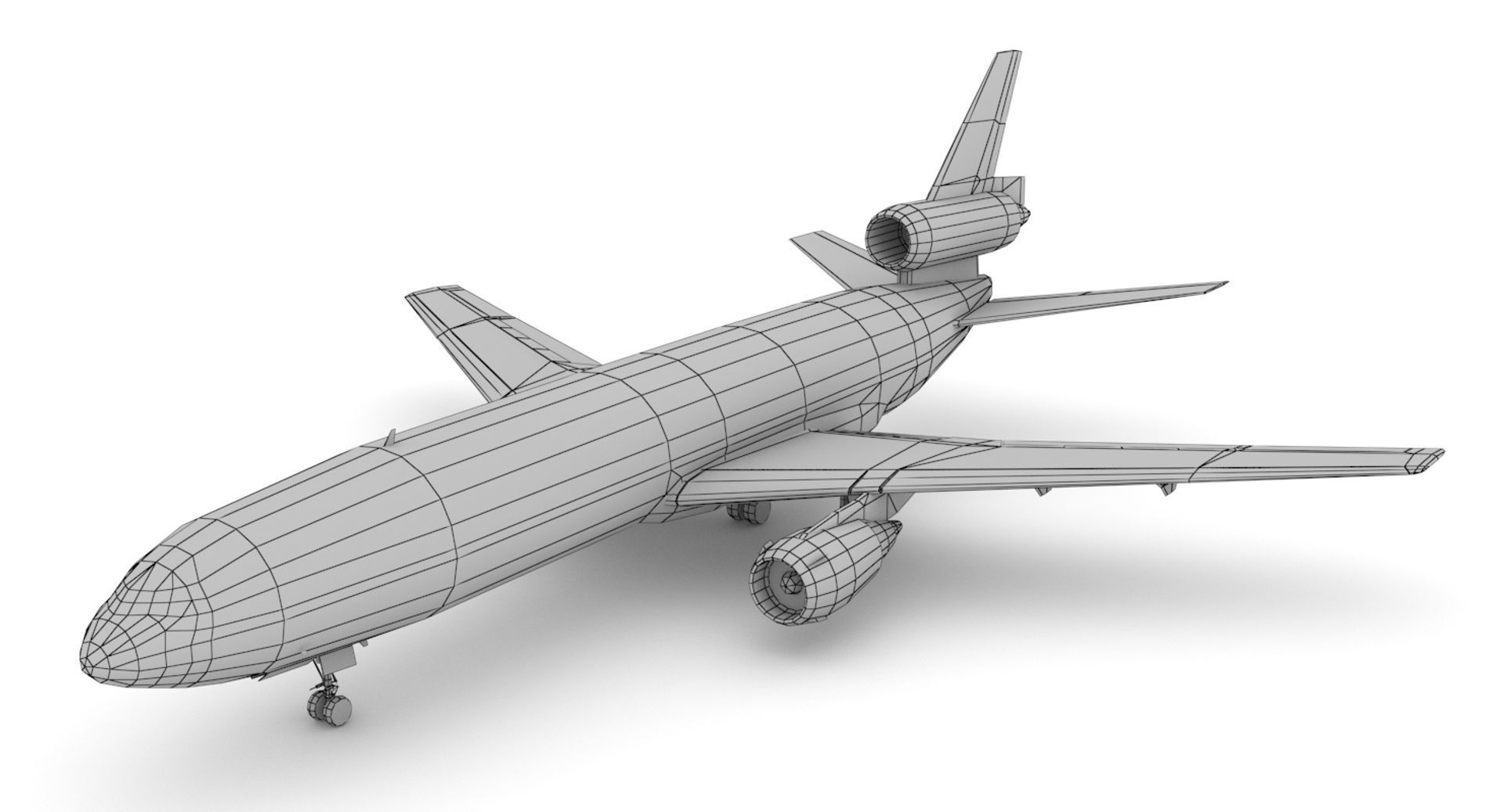 Douglas DC-10 Low-poly 3D model_13