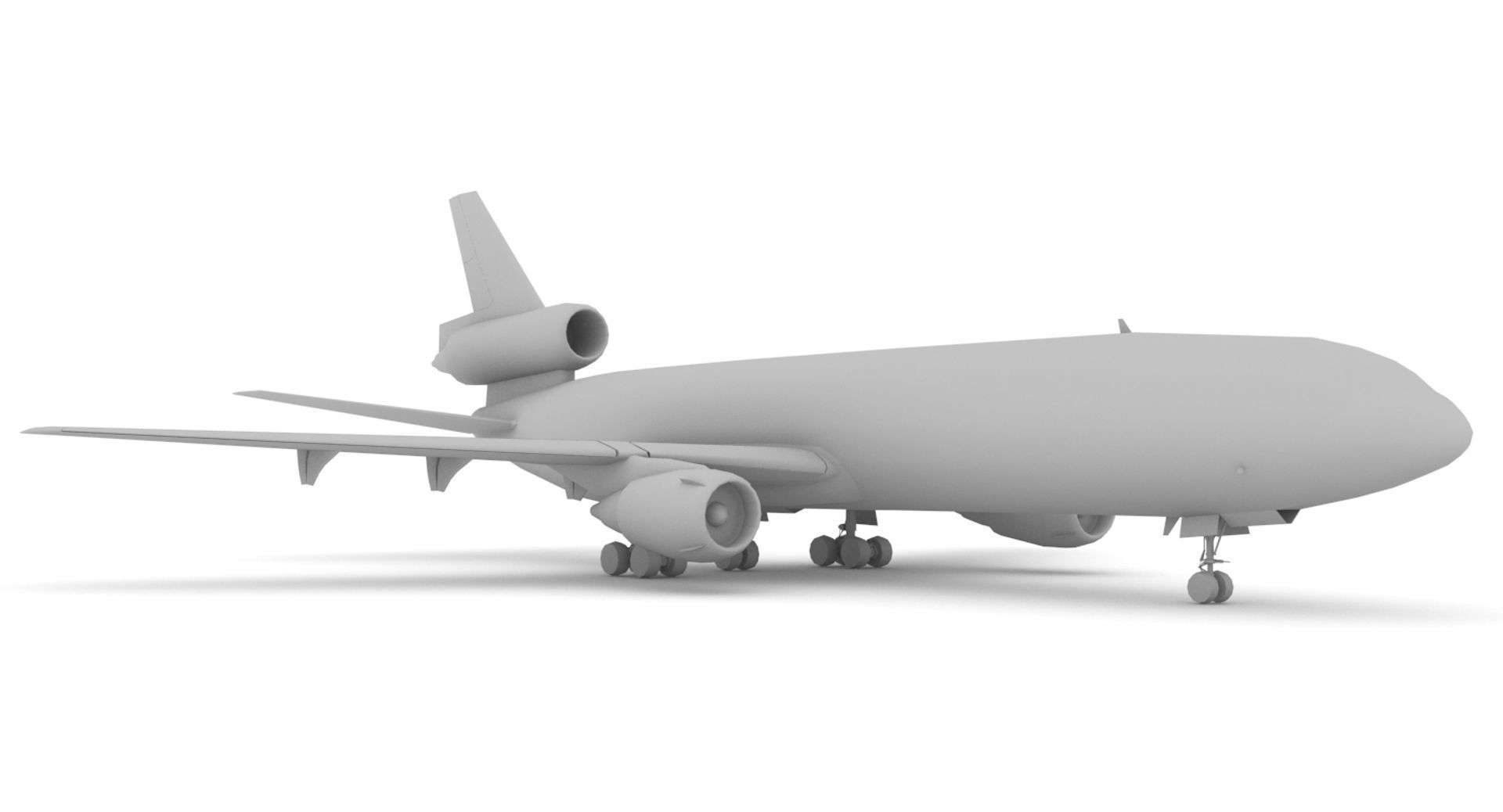 Douglas DC-10 Low-poly 3D model_12