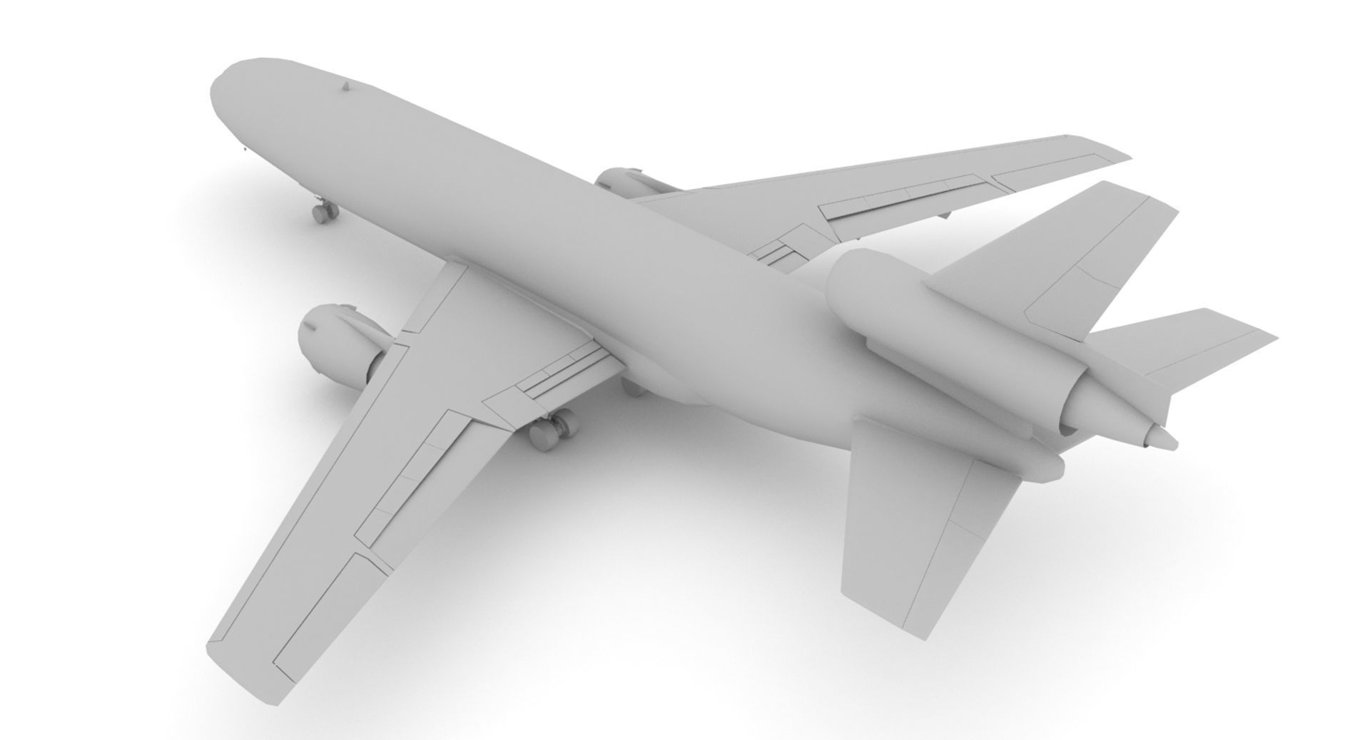 Douglas DC-10 Low-poly 3D model_11