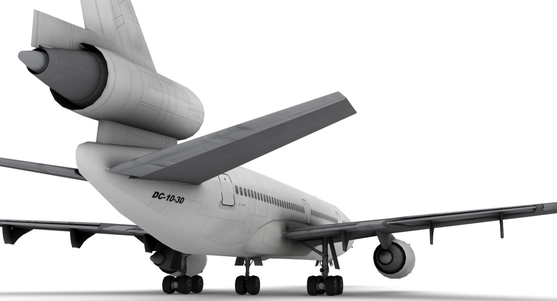 Douglas DC-10 Low-poly 3D model_8