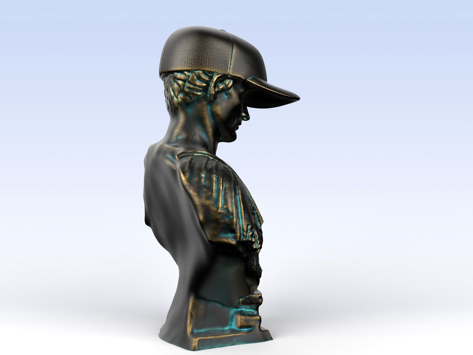 Julius Caesar in  Baseball Cap 3D print model_9