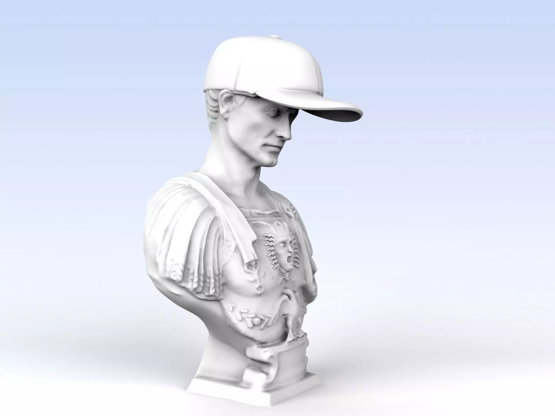 Julius Caesar in  Baseball Cap 3D print model_0