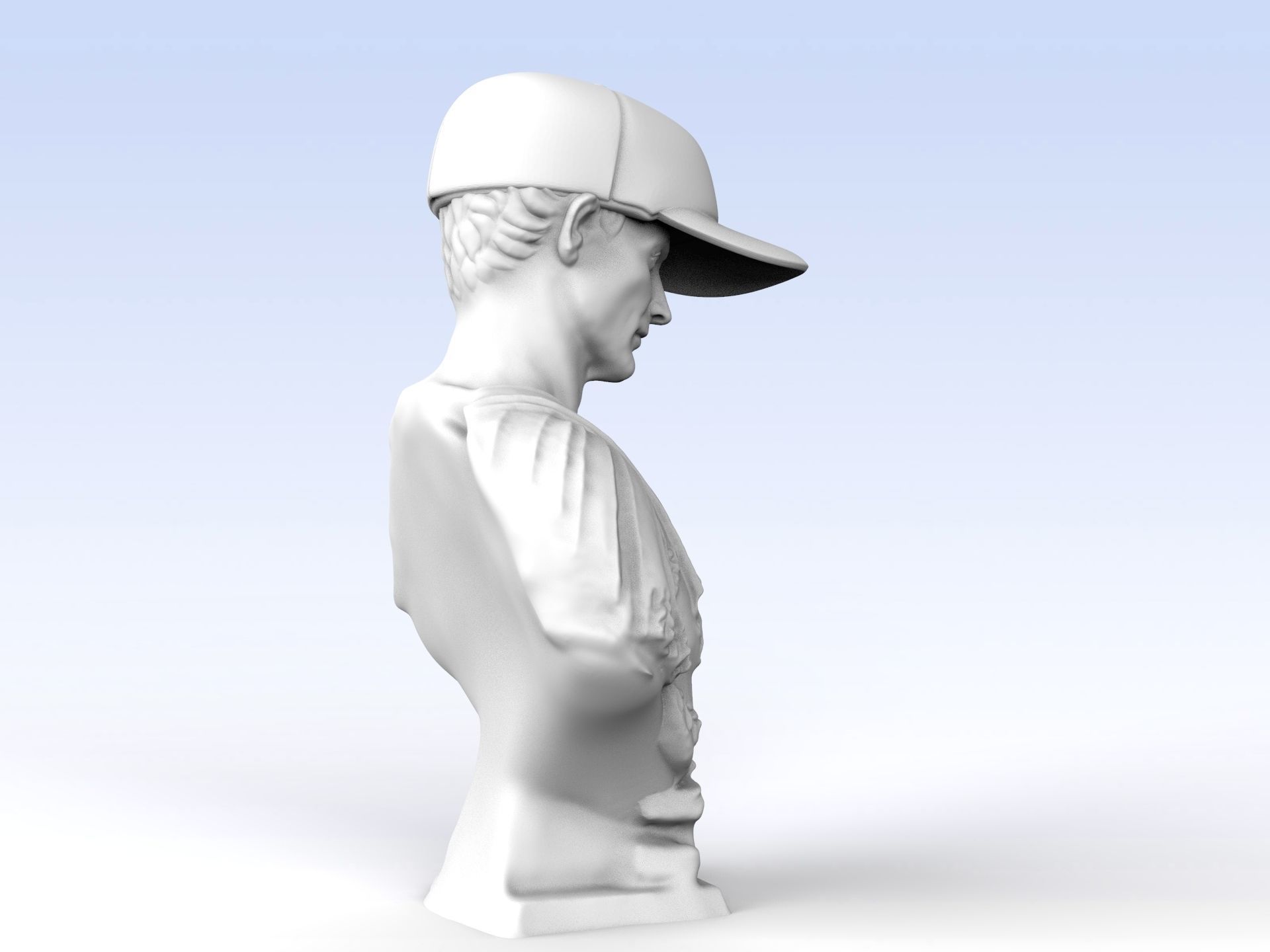 Julius Caesar in  Baseball Cap 3D print model_4