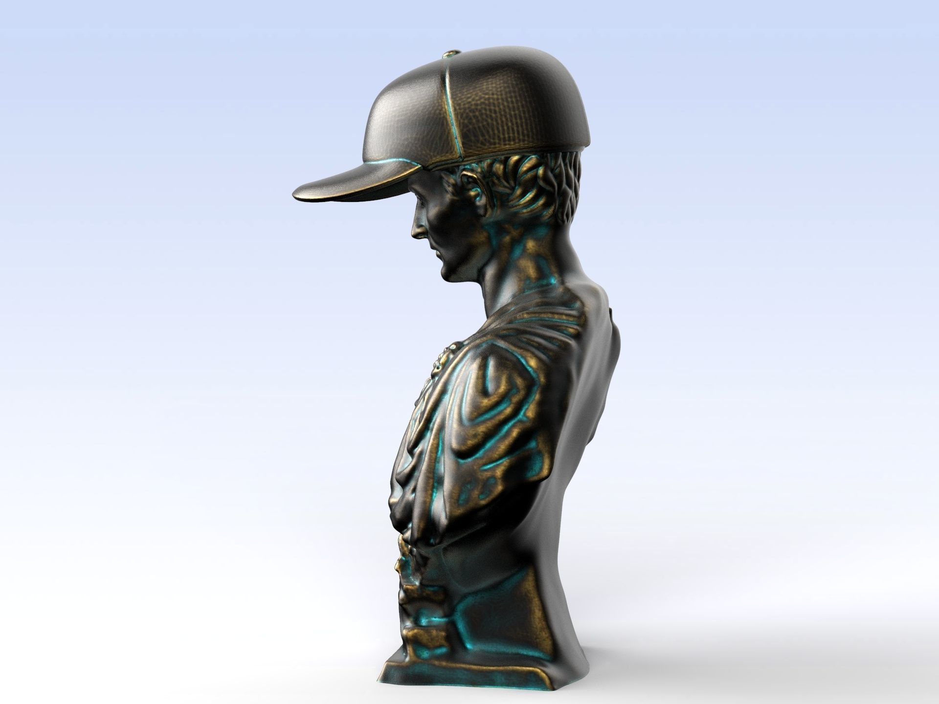 Julius Caesar in  Baseball Cap 3D print model_8