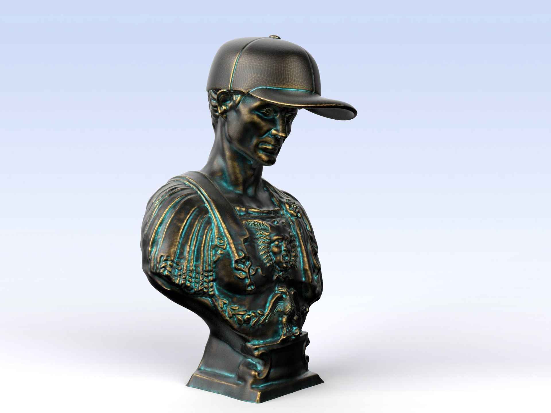 Julius Caesar in  Baseball Cap 3D print model_6