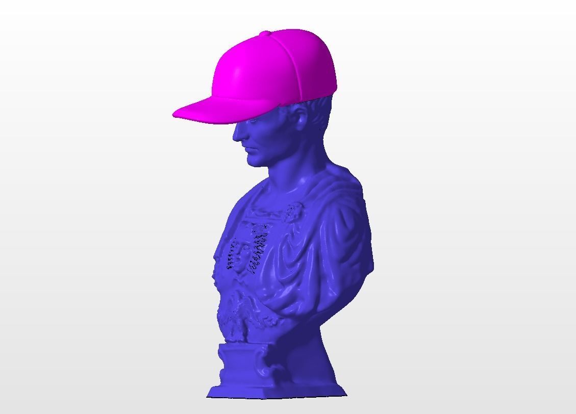 Julius Caesar in  Baseball Cap 3D print model_10