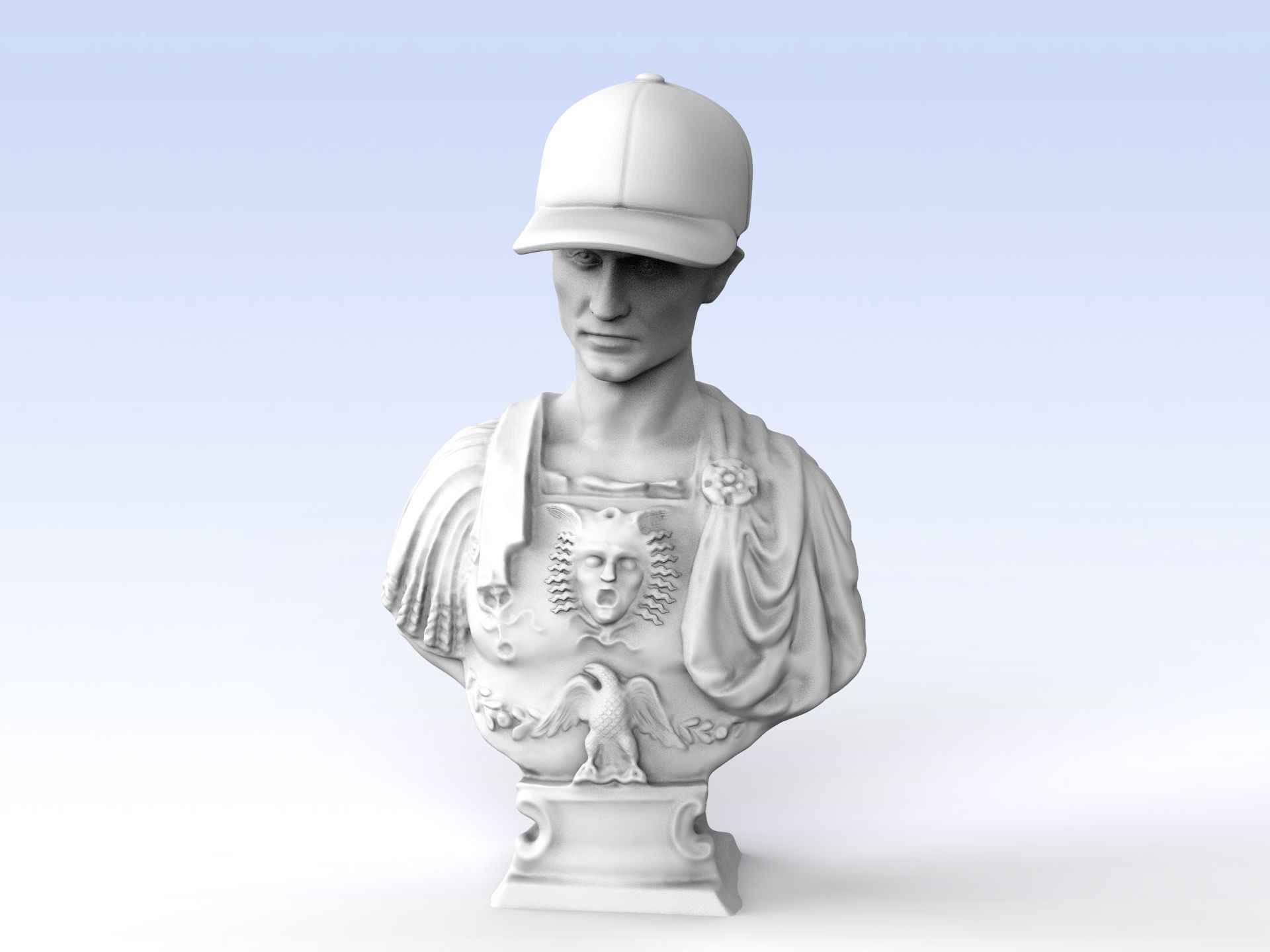 Julius Caesar in  Baseball Cap 3D print model_1