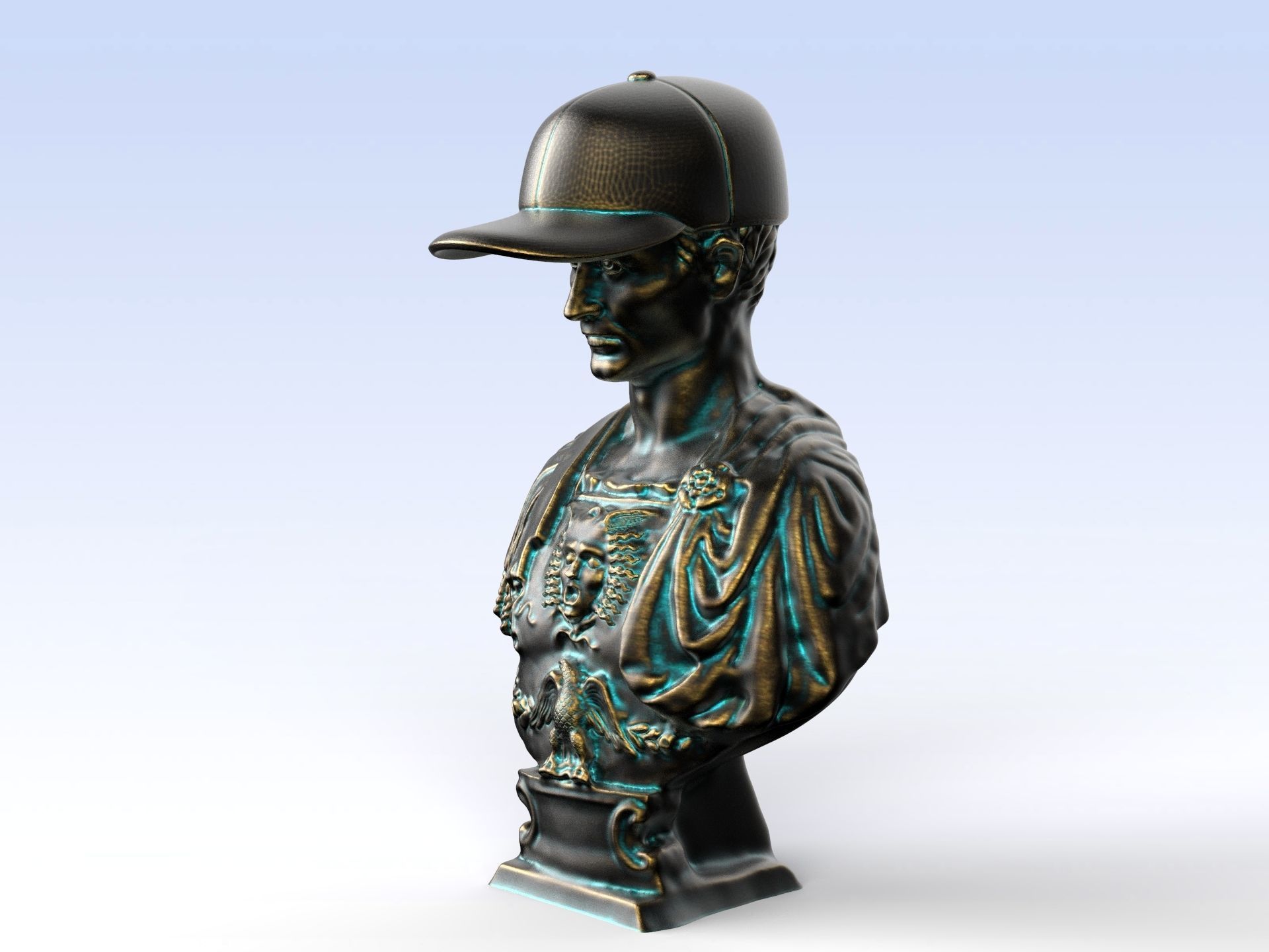 Julius Caesar in  Baseball Cap 3D print model_7