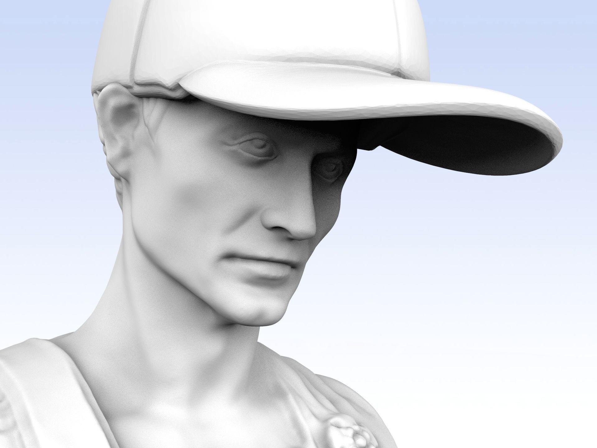 Julius Caesar in  Baseball Cap 3D print model_12