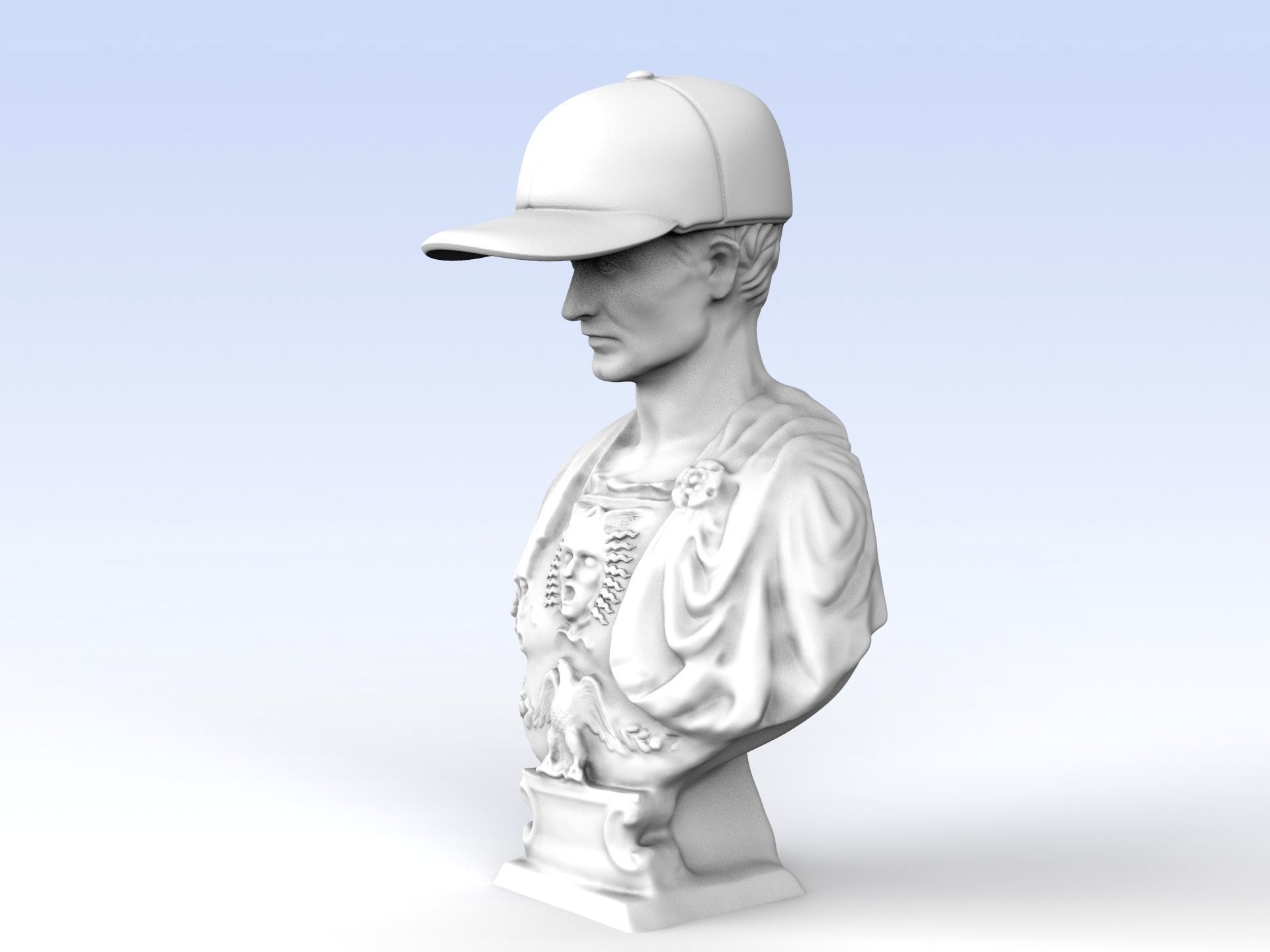 Julius Caesar in  Baseball Cap 3D print model_2