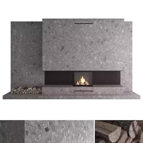 Decorative wall with fireplace set 35