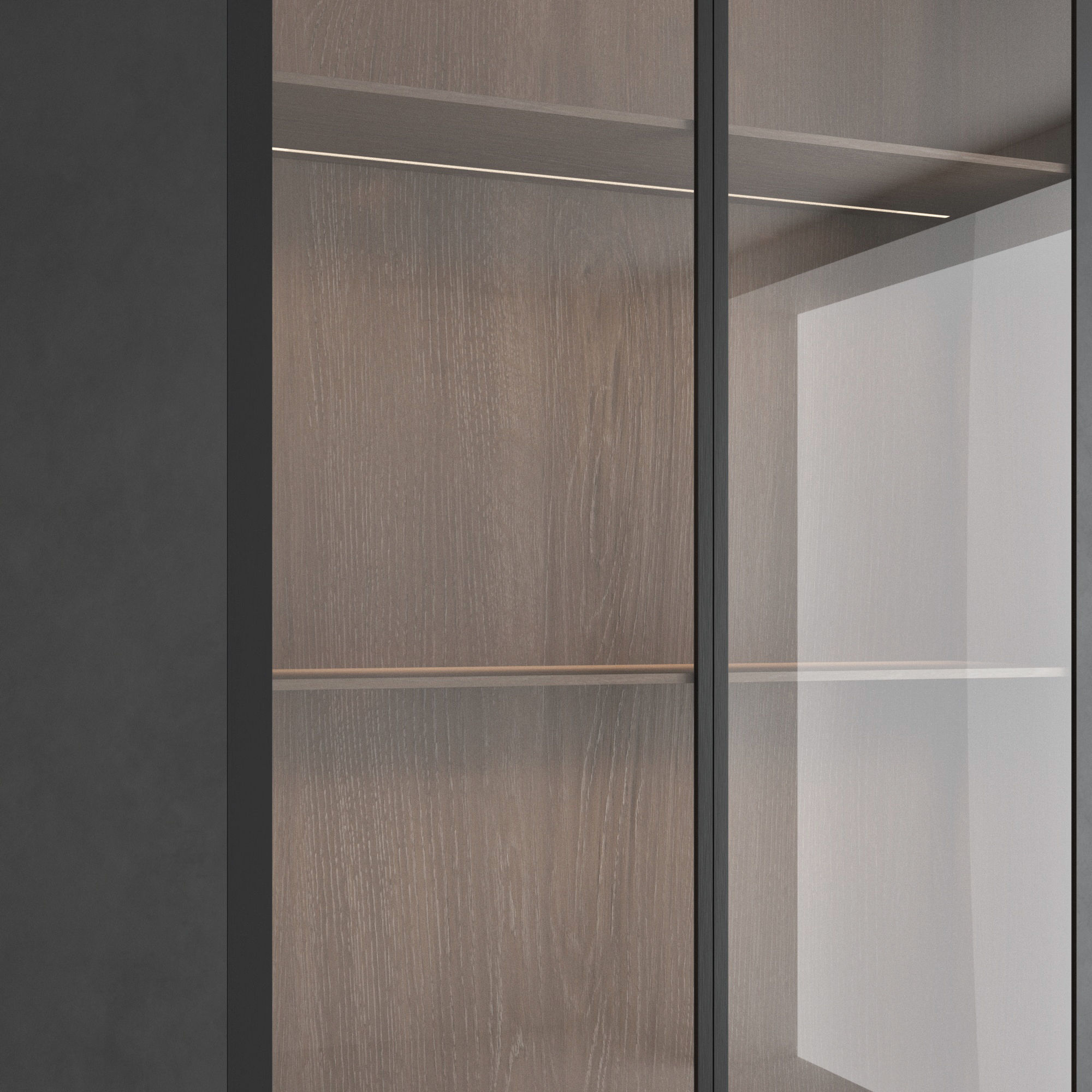 Decorative wall with fireplace set 37 3D model_3