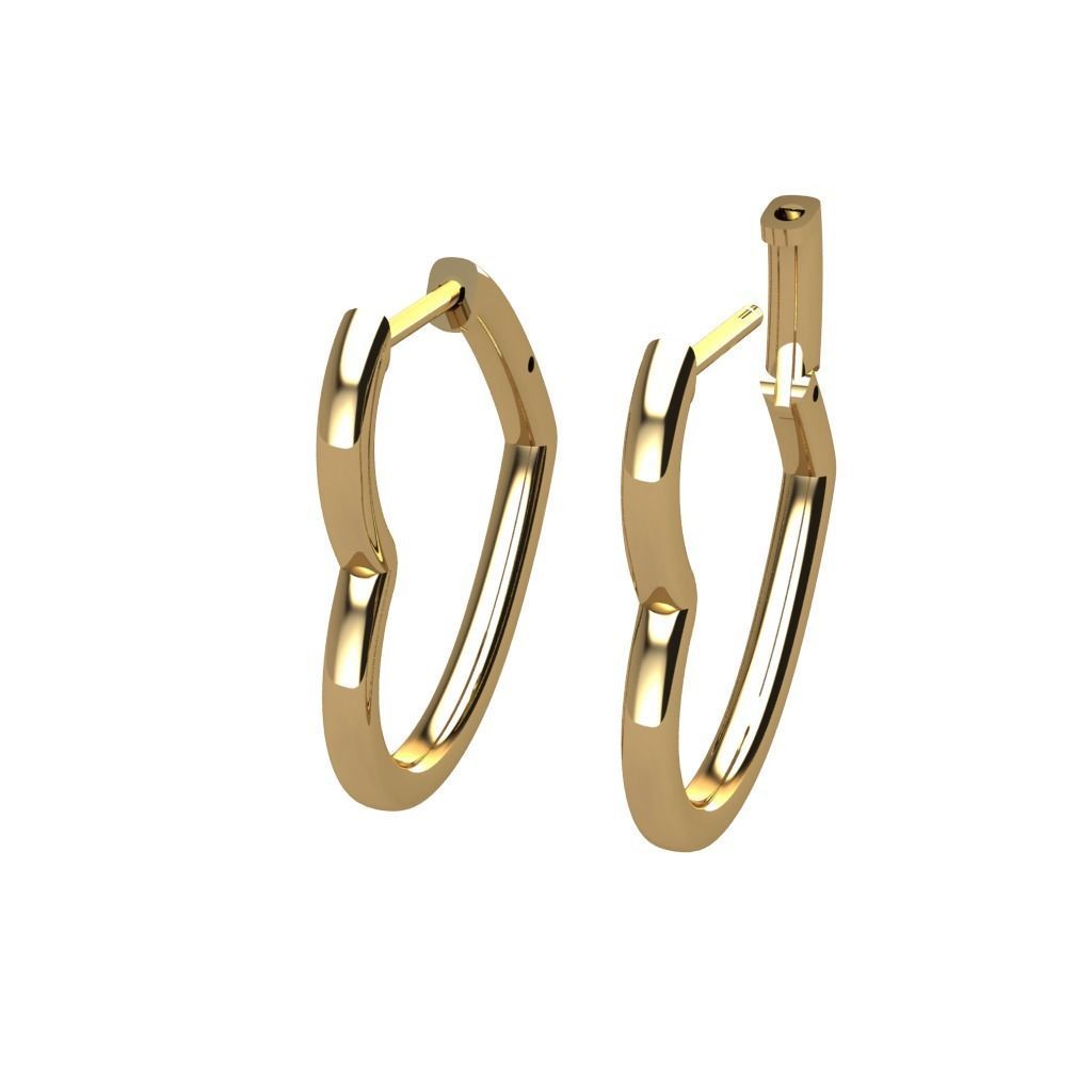 Heart Earring  3D print model_1