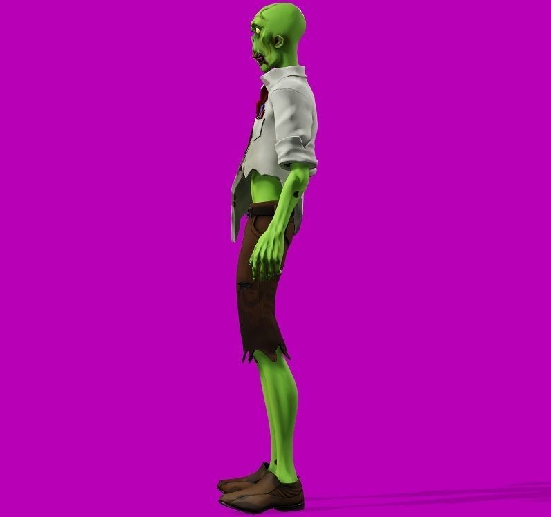 stylized zombie mike Low-poly 3D model_2