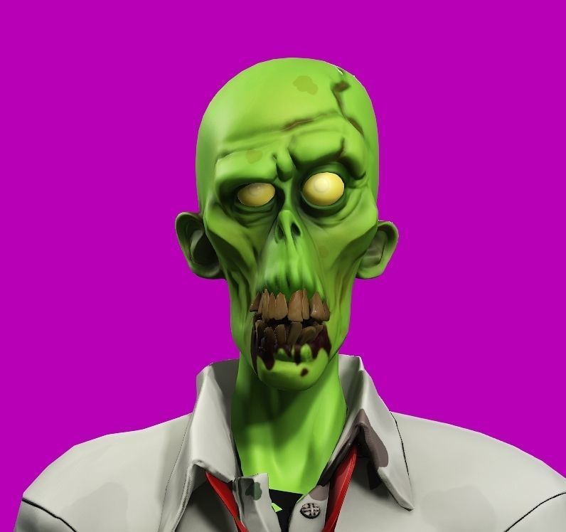 stylized zombie mike Low-poly 3D model_4