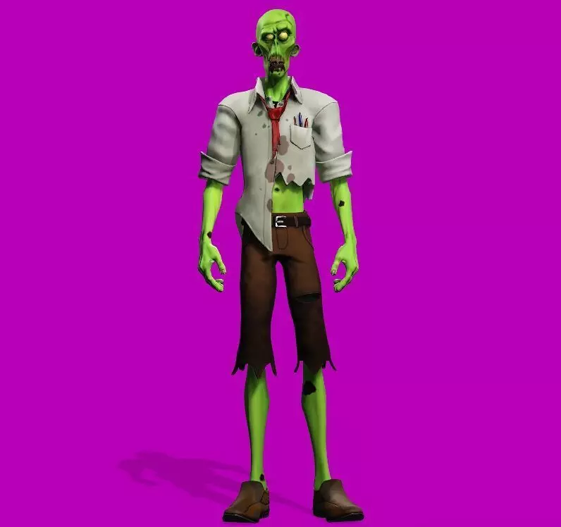 stylized zombie mike Low-poly 3D model_0