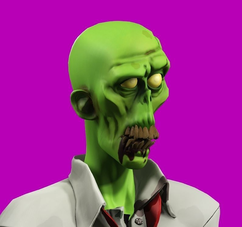 stylized zombie mike Low-poly 3D model_5
