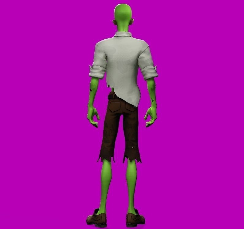 stylized zombie mike Low-poly 3D model_3