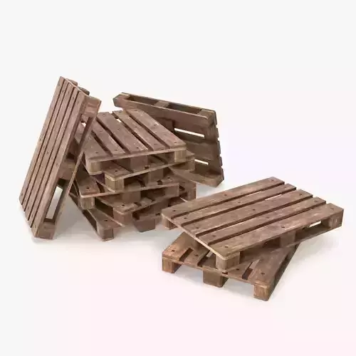 Wooden Pallets Low-poly 3D model