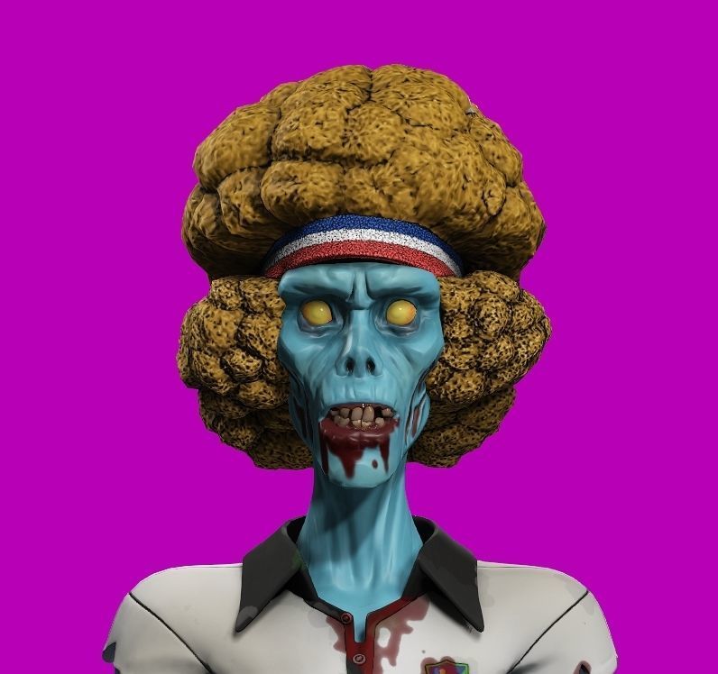 stylized zombie ryan Low-poly 3D model_4