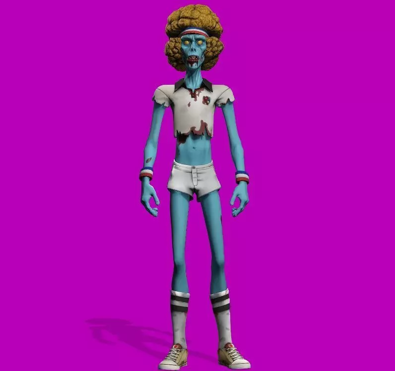 stylized zombie ryan Low-poly 3D model_0