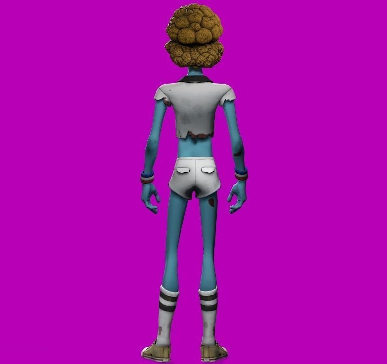 stylized zombie ryan Low-poly 3D model_3