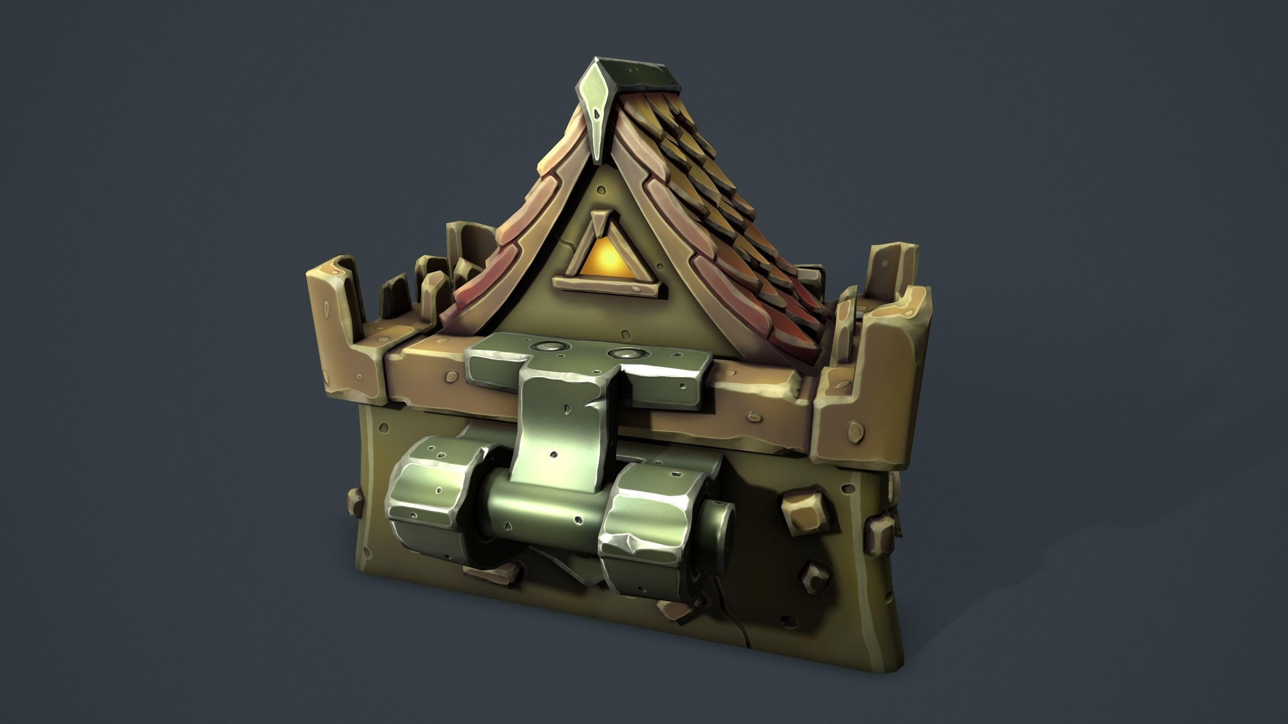 Castle chest Low-poly 3D model_20