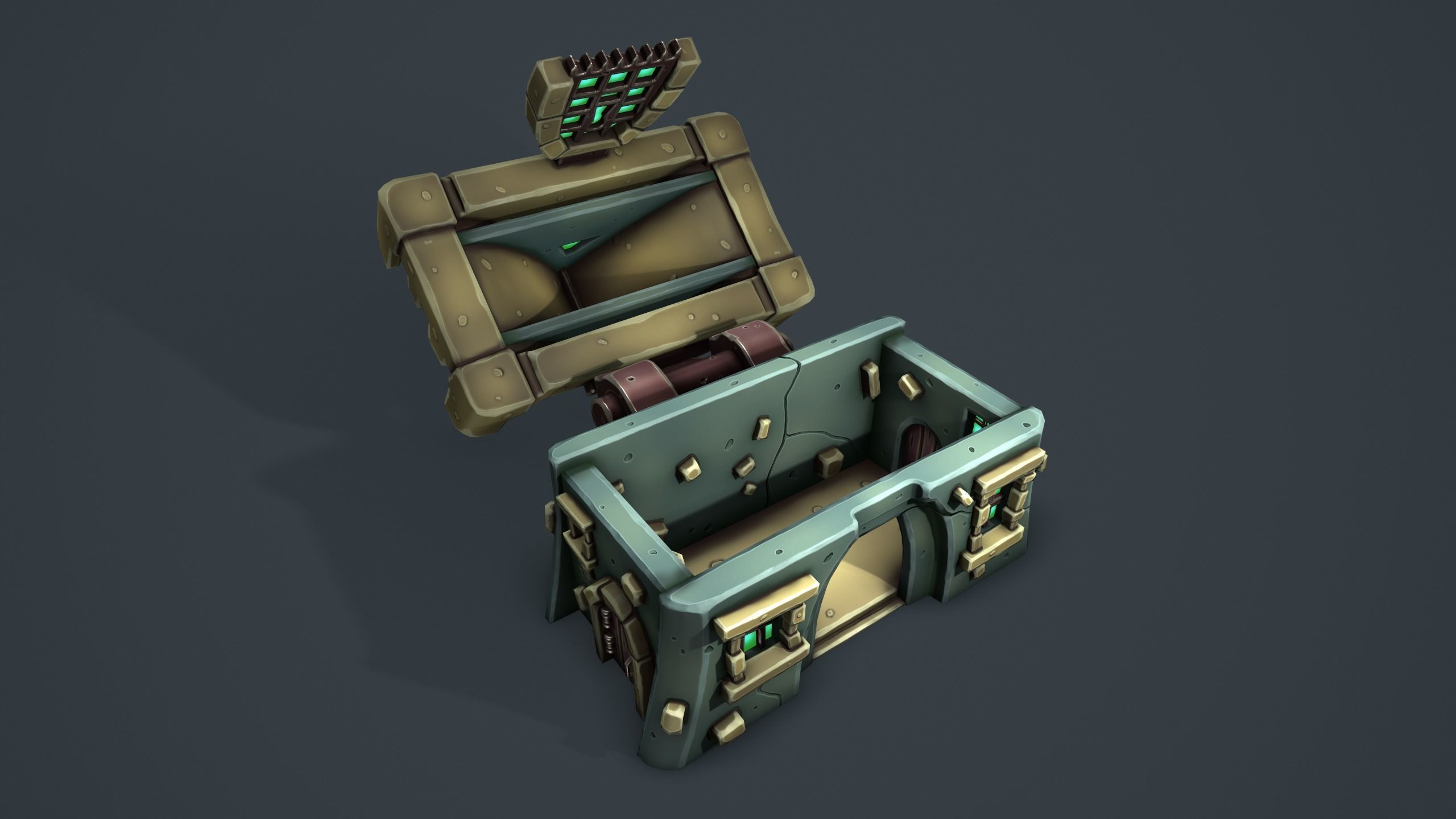 Castle chest Low-poly 3D model_22