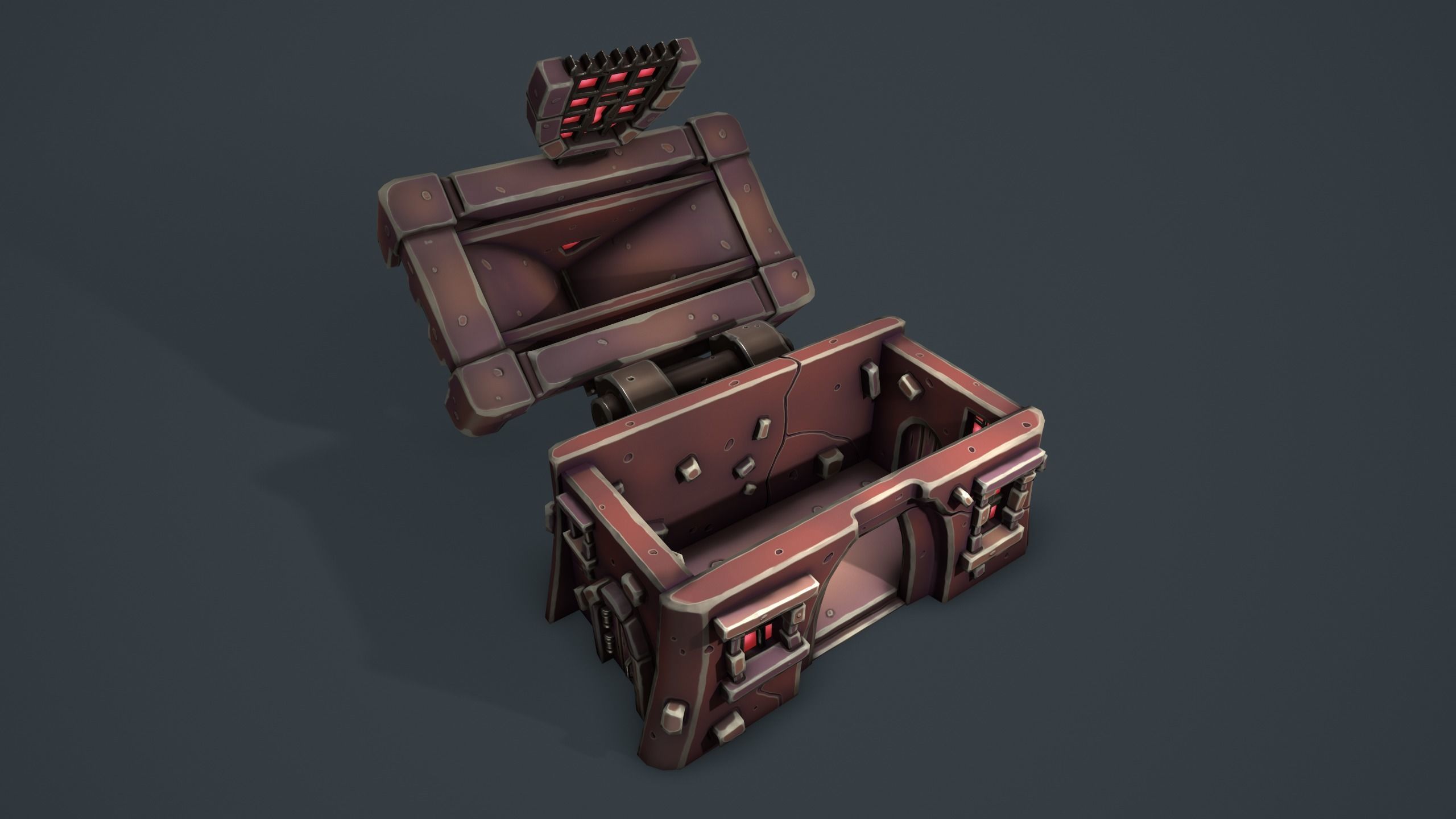 Castle chest Low-poly 3D model_24