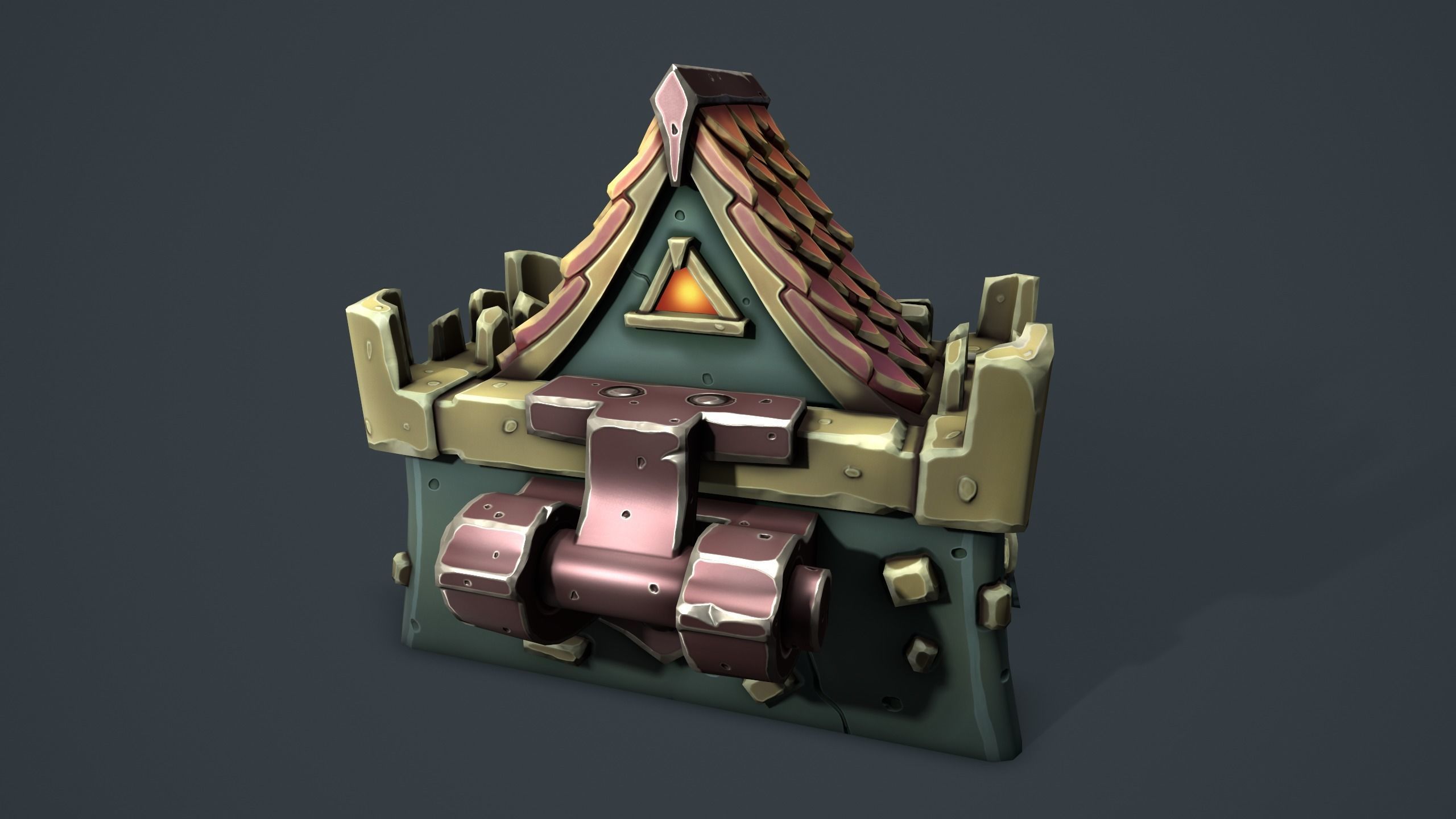 Castle chest Low-poly 3D model_18