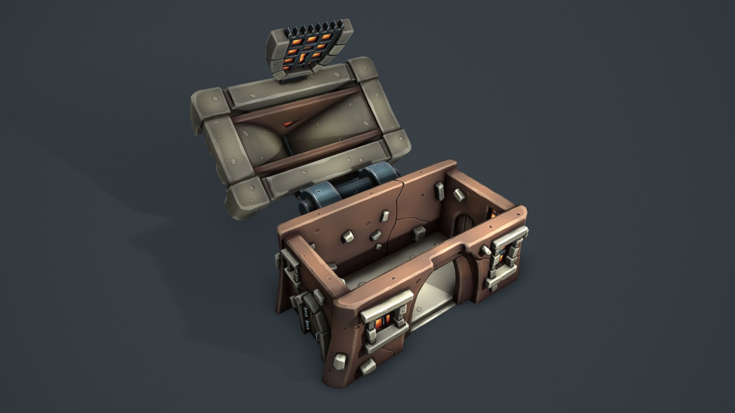 Castle chest Low-poly 3D model_21