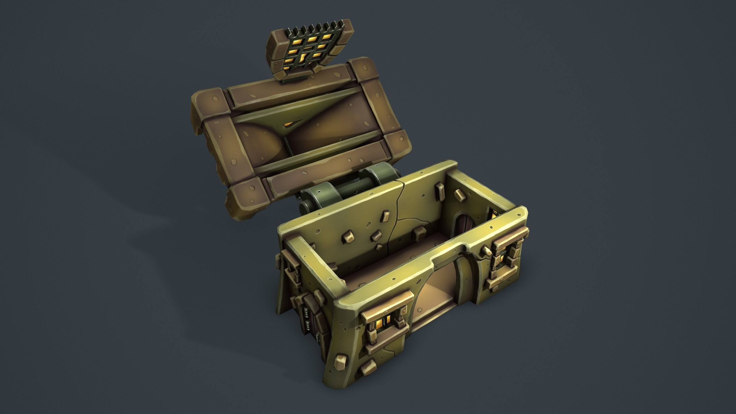 Castle chest Low-poly 3D model_23
