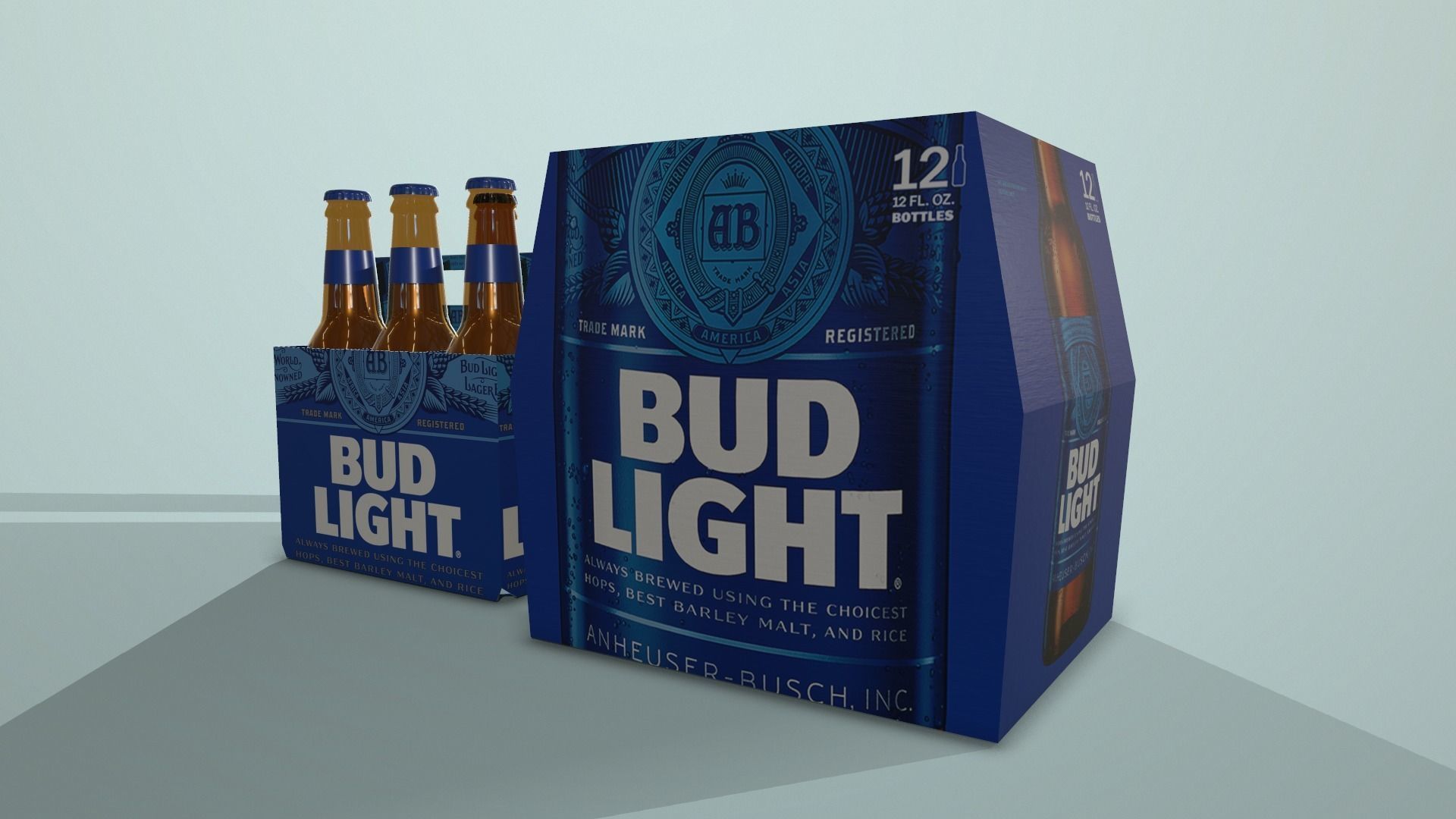 BudLight beer Low-poly 3D model_5