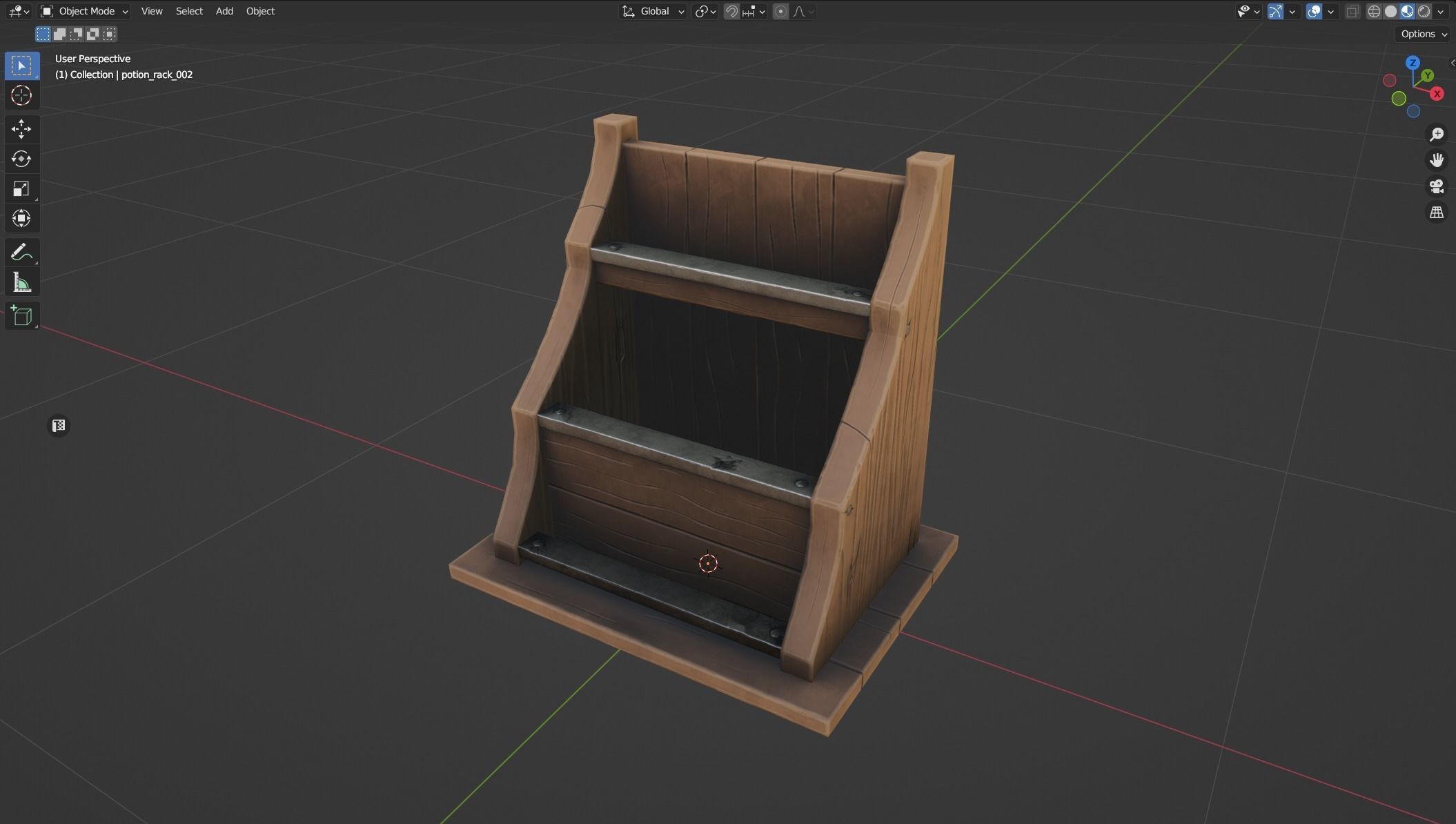 Stylized Alchemy Shelf Low-poly 3D model_10