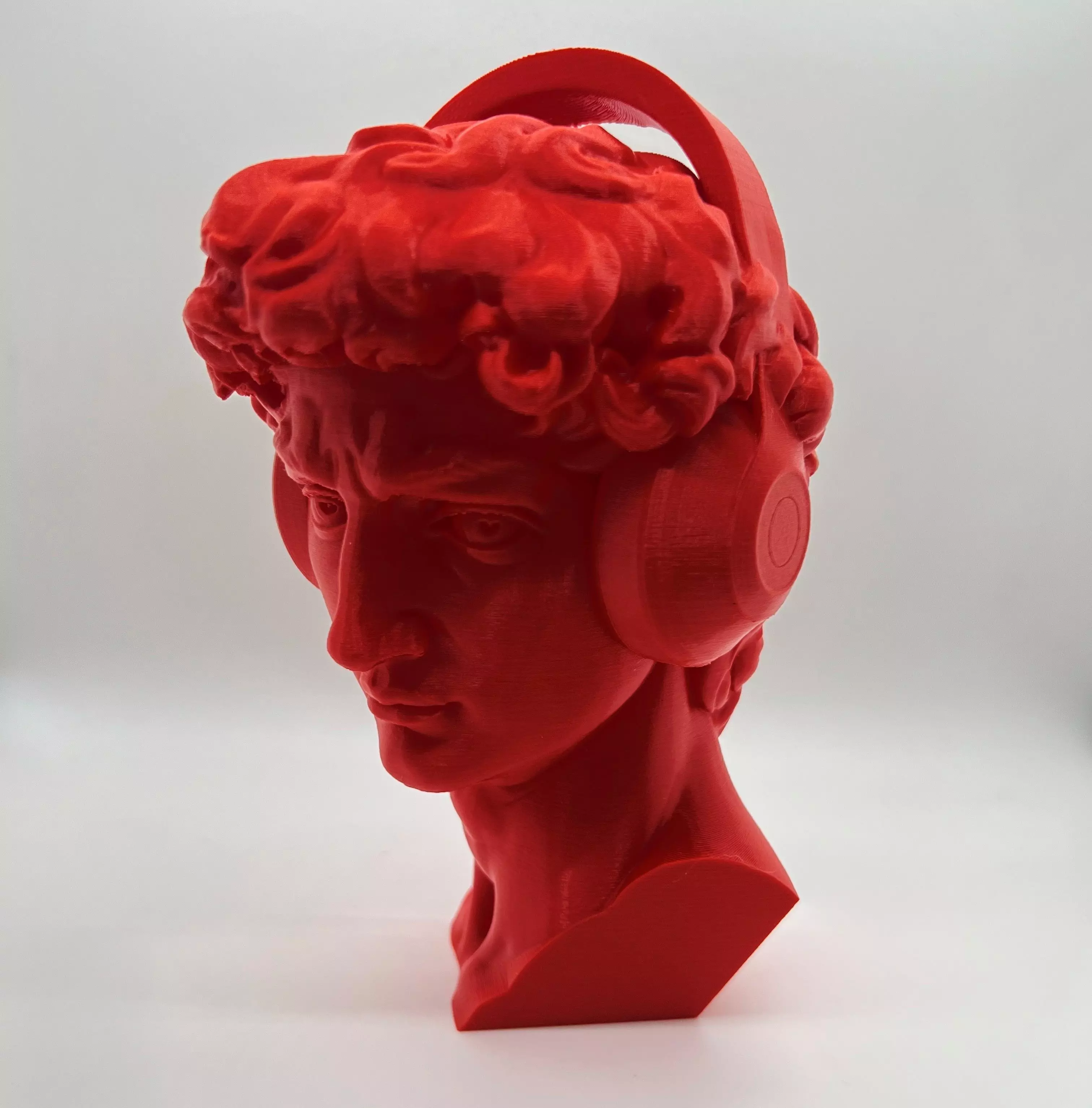 Michelangelo David Sculpture with Headphones 3D print model_0