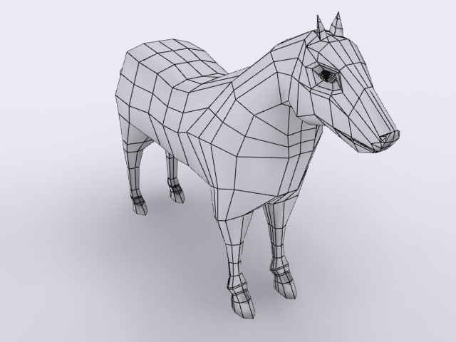 Low-poly Horse Free low-poly 3D model_7