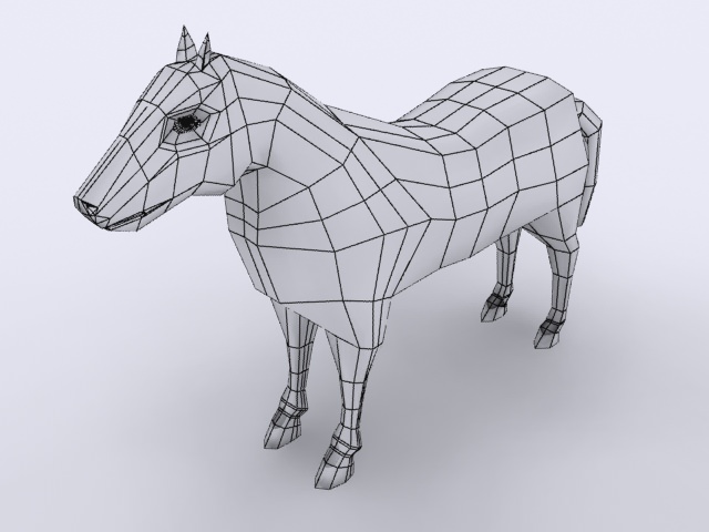 Low-poly Horse Free low-poly 3D model_8