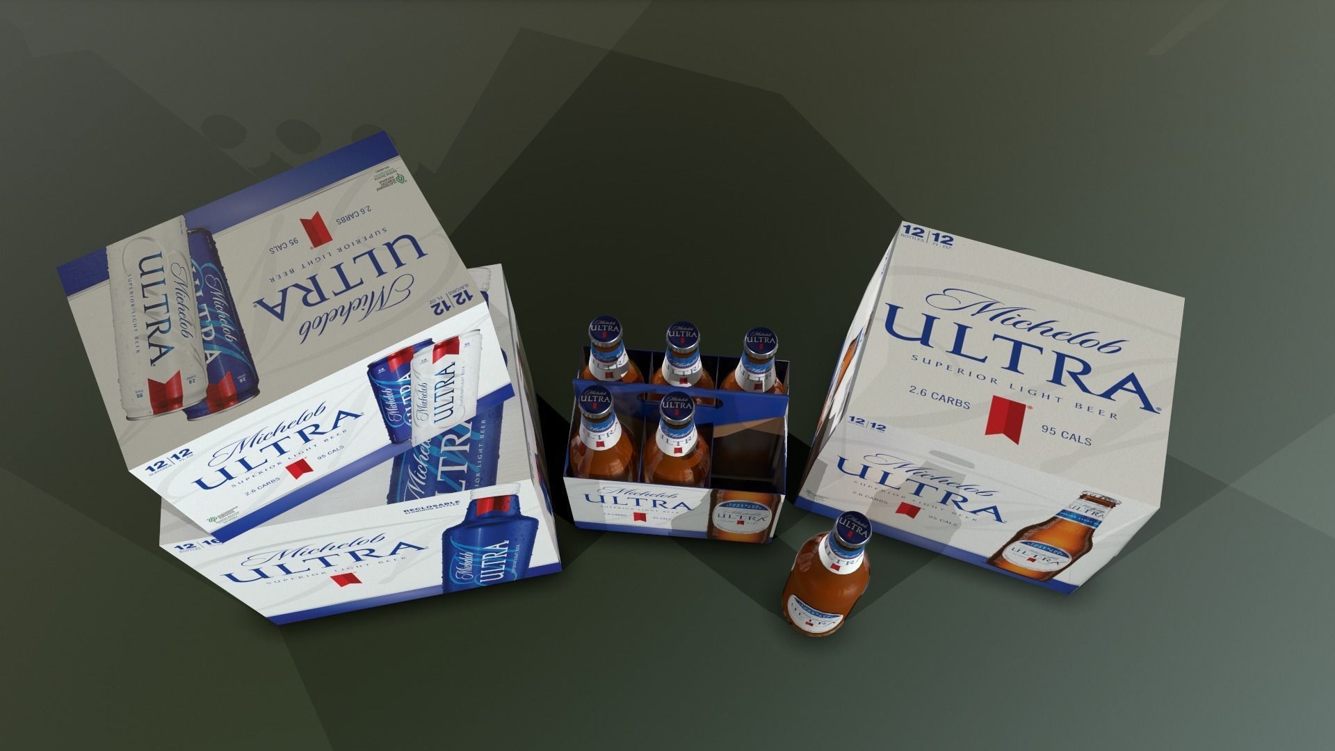 Michelob beer Low-poly 3D model_4