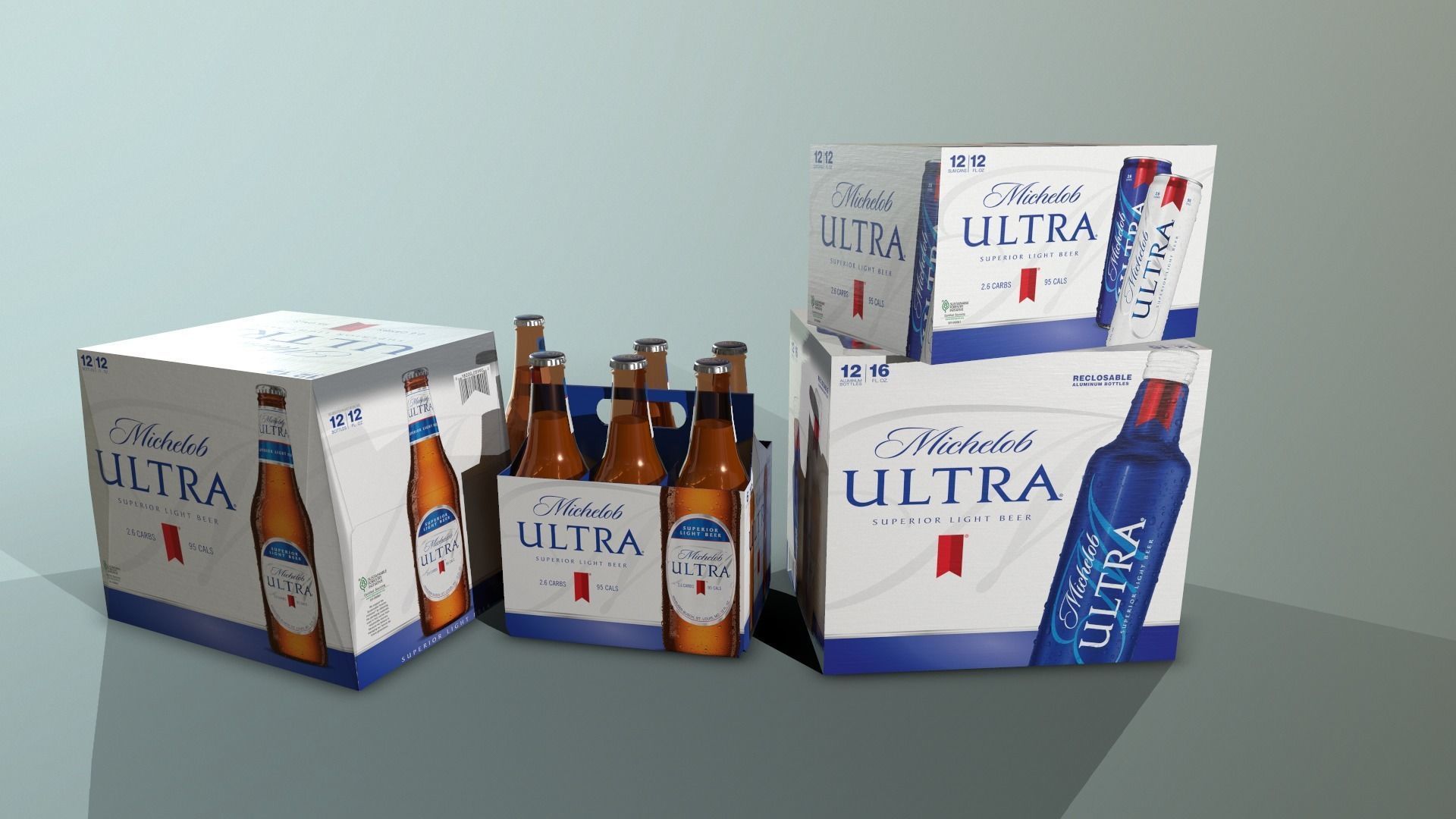 Michelob beer Low-poly 3D model_5
