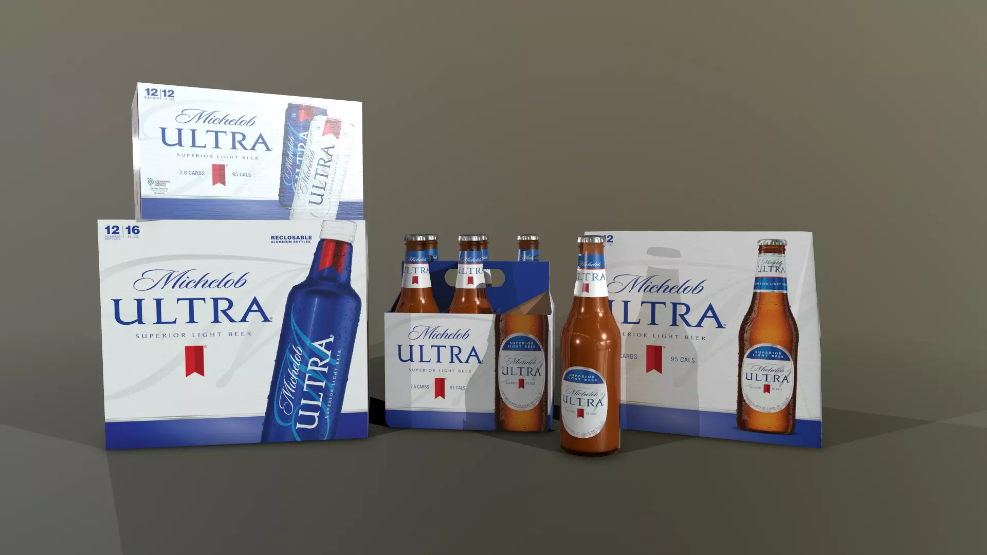 Michelob beer Low-poly 3D model_0