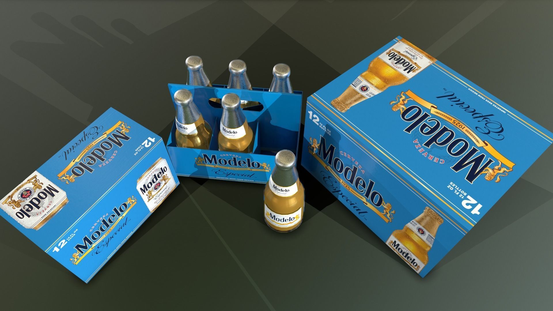 Modelo beer Low-poly 3D model_4