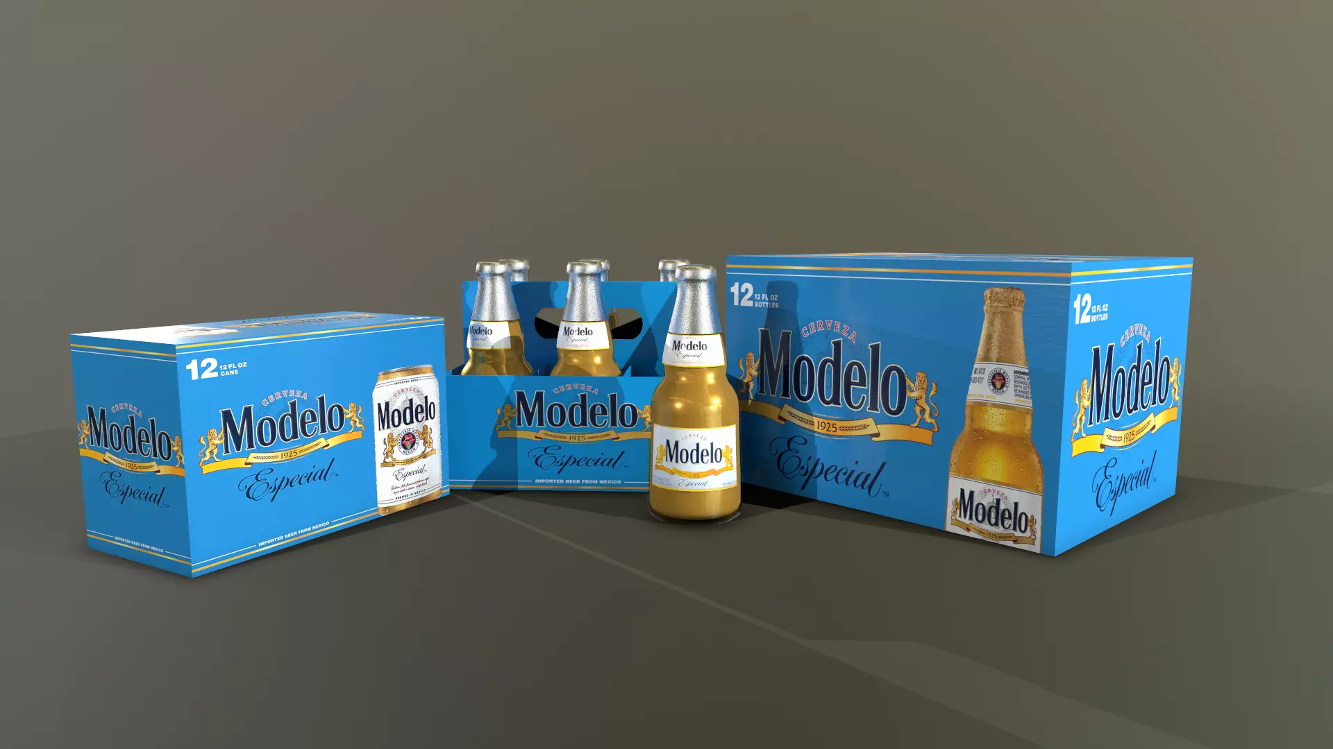 Modelo beer Low-poly 3D model_0